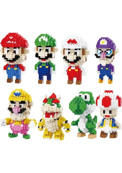 NO.18046 Stili Kutu ile Yeni Mario Serisi Çizgi Film Oyun Çevre Yapı Taşı Oyuncaklar Süper Mario Bros Luigi Yoshi Bowser Mini Tuğlalar Dıy Monte Hediyeler (Yurt Dışından) fiyatları