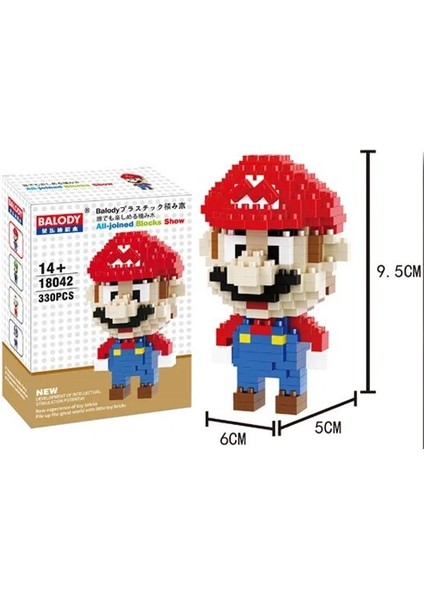 NO.18046 Stili Kutu ile Yeni Mario Serisi Çizgi Film Oyun Çevre Yapı Taşı Oyuncaklar Süper Mario Bros Luigi Yoshi Bowser Mini Tuğlalar Dıy Monte Hediyeler (Yurt Dışından) fırsatları