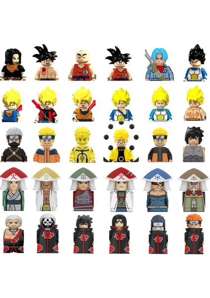 NO.2019 Stili Anime Figürü Blokları Oyuncak Naruto Sasuke Kakashi Dragon Ball Goku Tek Parça Luffy Yapı Taşları Oyuncaklar Çocuk Hediye (Yurt Dışından)