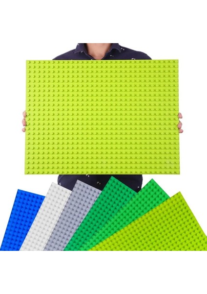 Stili Temizle Büyük Tuğla Taban Plakası 16*32 Nokta 51*25.5 cm Taban Plakası Büyük Boy Yapı Taşları Yer Oyuncakları Dıy Uyumlu Yeşil Tahta (Yurt Dışından)
