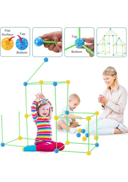 87 Adet Çadır Tarzı Yok Çocuklar Inşaat Kalesi Yapı Seti Kaleler Tüneller Çadır Seti Dıy 3D Magination Oyun Evi Oyuncaklar Çocuk Hediyeleri Birleştirin (Yurt Dışından)