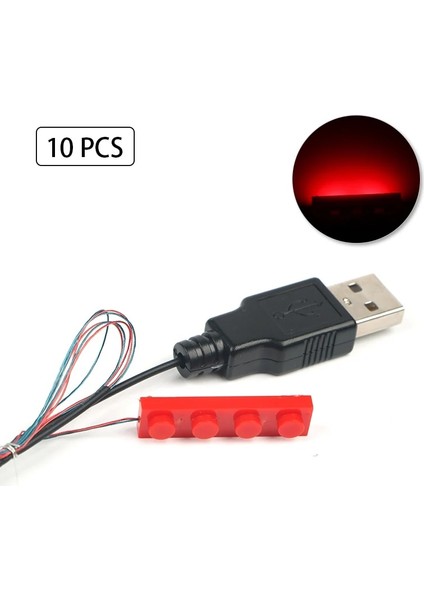 10 Adet 1200166-G Tarzı Trafik Sokak Lambası Şehir Yapı Taşları Tuğlalar USB Bağlantı Noktası ve LED Işık Kiti USB Hub Işık Algılama Otomatik Anahtar Fit LEGO (Yurt Dışından)