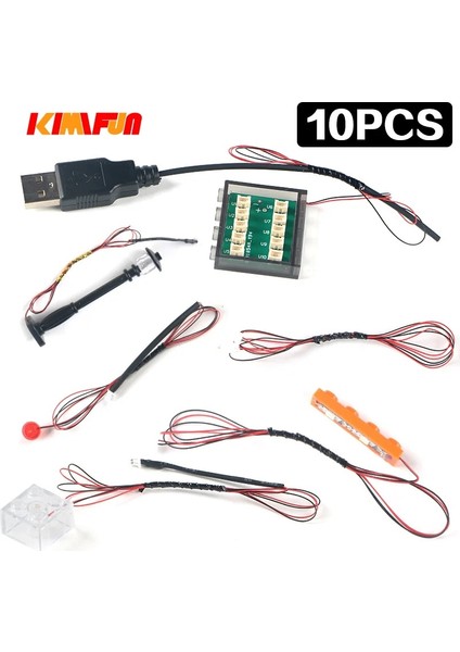 NO.1210146 Stili Tel Dıy LED X1 Yapı Taşı Lambası 1x4 Moc Aksesuarları Tuğla USB Yüksek Teknoloji Sokak 10 1 Hub Uyumlu (Yurt Dışından)