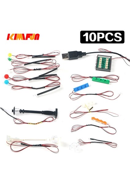 NO.1210146 Stili Tel Dıy LED X1 Yapı Taşı Lambası 1x4 Moc Aksesuarları Tuğla USB Yüksek Teknoloji Sokak 10 1 Hub Uyumlu (Yurt Dışından)