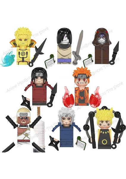 Orta Azure Stili Japon Anime Naruto Yapı Taşları Hatake Kakashi Uzumaki Uchicha Jiraiya Mni Aksiyon Figürleri Montaj Eğitici Oyuncaklar Hediye (Yurt Dışından) fırsatları