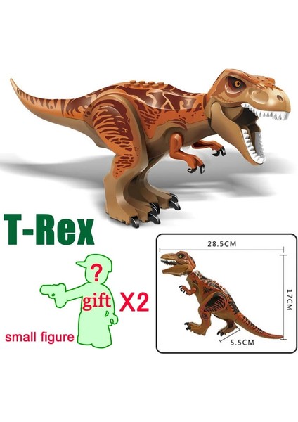 Büyük T-Rex Stili Jurassic Dinozor Seti Yapı Taşı Oyuncak Figürü Tyrannosaurus Velociraptor Triceratop T-Rex Dino Dünya Parkı Tuğla Oyuncak Boy Için (Yurt Dışından)
