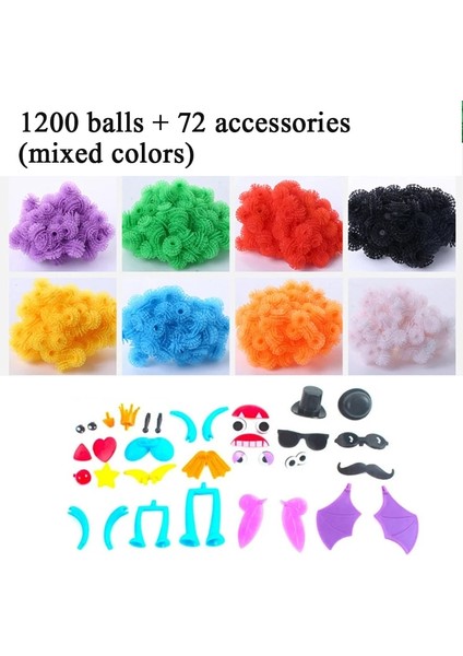Set Tarzı Başına 1272 Adet Adet Diken Topu Kümeleri 3D Model Inşaat Yapı Taşları Oyuncaklar Yapışkan Puf Topları Bulmaca Dıy Çocuklar Için Oyuncakları Birleştirme (Yurt Dışından)