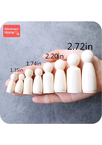 65 mm Kız Stili mm Peg Bebekler Erkek ve Kadın Ahşap Aile Bebekleri Çocuk Odası Dekoru Özel Ad Logo El Yapımı Ahşap Boş Çocuk Eşyaları Oyuncak (Yurt Dışından)