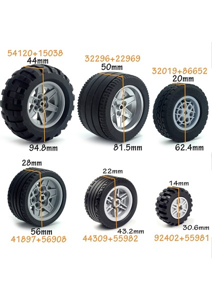 54120 15038 A3 Stili Teknik Lastik Tekerlek Göbeği Dıy Tuğla Araba Kamyon Inşaat Yapı Taşı Teknik Bölüm (Yurt Dışından)