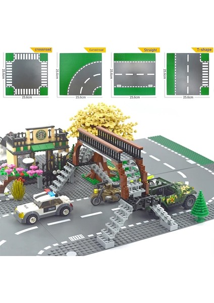 Çapraz Stil Klasik Taban Plakaları 16*32 32*32 Nokta Şehir Sokak Yol Plakası Düz ​​kavisli Nehir Taban Plakaları Yapı Taşları Inşaat Tuğlaları (Yurt Dışından)