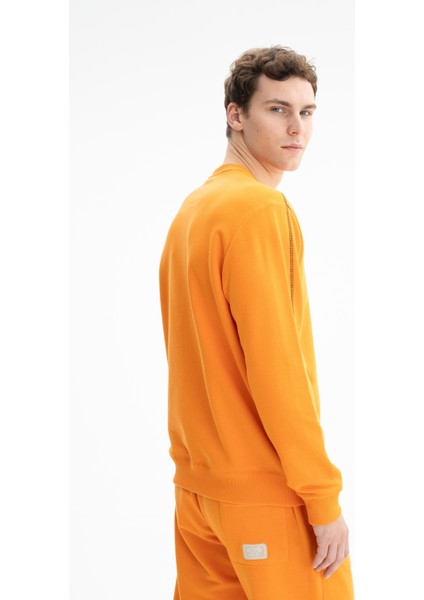 Erkek Tarz Yazı Baskılı Regular Fit Şardonsuz 3 İplik Bisiklet Yaka Sweatshirt K26124601601 fırsatları