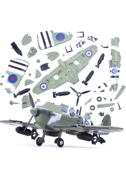 F4U Gri Stili 22CM 4d Diy Oyuncaklar Fighter Birleştirin Blokları Yapı Modeli Uçak Askeri Model Arms Ww2 Almanya BF109 Ingıltere Hurricane Fighter (Yurt Dışından)