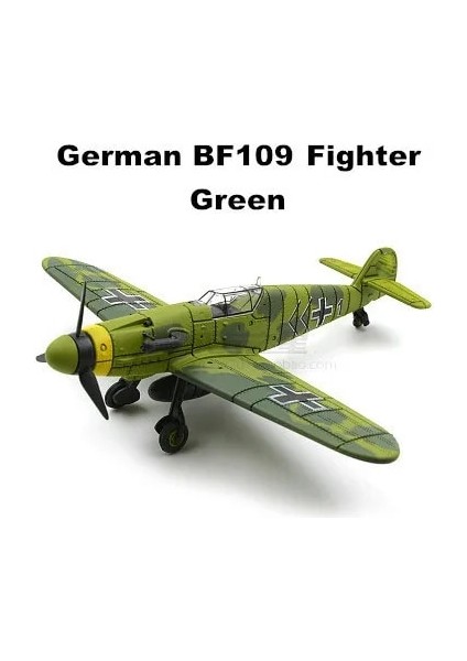 BF109 Yeşil Stil 22CM 4d Diy Oyuncaklar Fighter Birleştirin Blokları Yapı Modeli Uçak Askeri Model Arms Ww2 Almanya BF109 Ingıltere Hurricane Fighter (Yurt Dışından)