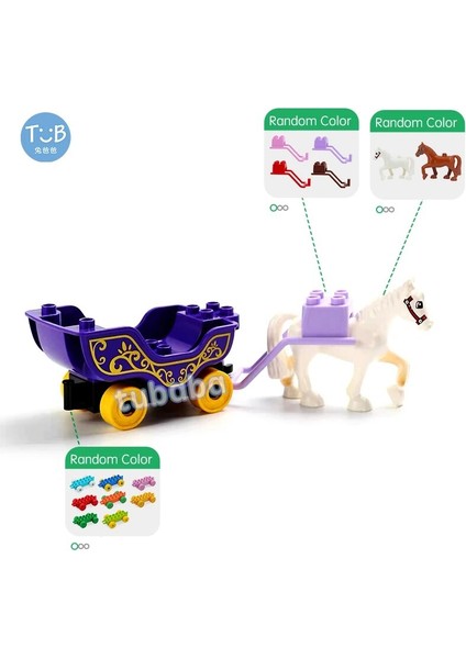 Mor Taşıma Stili Büyük Yapı Taşları Aksesuarları Prenses Arabası At Dönme Dolap Dönen Parçalar Salıncak Bulmaca Diy Oyuncaklar Çocuklar Için Hediye (Yurt Dışından)