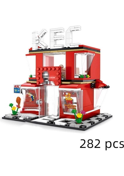 601018 Kutu Stili Yok Paspas Pazarı Sokak Görünümü Model Yapı Taşları Hamburger Restoran Perakende Mağaza Yaratıcı Mimari Arkadaş Kız Şehir Ayarlar (Yurt Dışından)