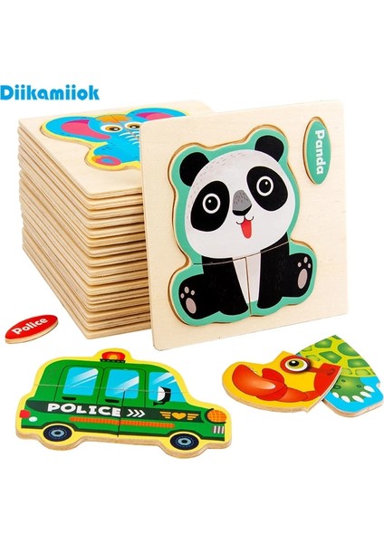 Deniz Aslanı Tarzı Küçük 3D Karikatür Hayvan Trafik Araba Yapboz Bebek Erken Öğrenme Eğitim Oyuncak Çocuk Ahşap Çocuklar Için Eğitici Oyuncaklar (Yurt Dışından)