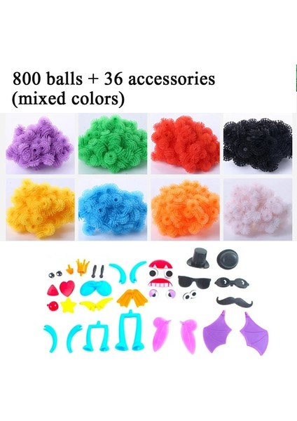Set Tarzı Başına 836 Adet Adet Diken Topu Kümeleri 3D Model Inşaat Yapı Taşları Oyuncaklar Yapışkan Puf Topları Bulmaca Dıy Çocuklar Için Oyuncakları Birleştirme (Yurt Dışından)