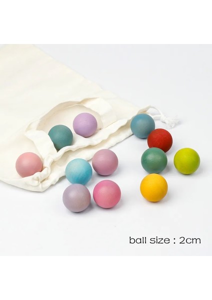 12 Adet Bal ve Çanta B Tarzı Montessori Ahşap Petal Ağacı Yapı Taşları Oyuncak Çocuk Gökkuşağı Topu Top Koşu Parkuru Bebek Eğitici Oyuncak Çocuklar Için Hediyeler (Yurt Dışından)