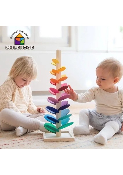 12 Adet Bal ve Çanta B Tarzı Montessori Ahşap Petal Ağacı Yapı Taşları Oyuncak Çocuk Gökkuşağı Topu Top Koşu Parkuru Bebek Eğitici Oyuncak Çocuklar Için Hediyeler (Yurt Dışından) fiyatları