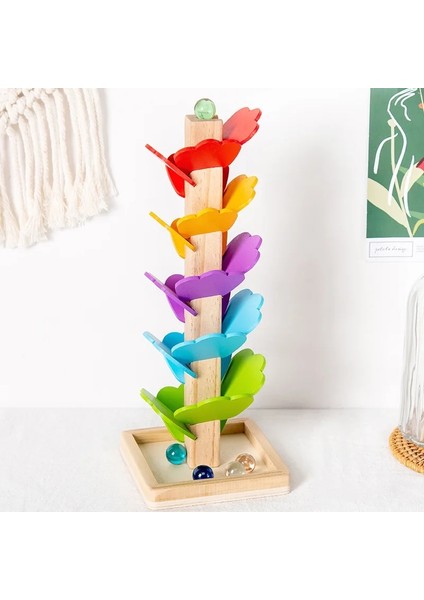 12 Adet Bal ve Çanta B Tarzı Montessori Ahşap Petal Ağacı Yapı Taşları Oyuncak Çocuk Gökkuşağı Topu Top Koşu Parkuru Bebek Eğitici Oyuncak Çocuklar Için Hediyeler (Yurt Dışından) indirimleri