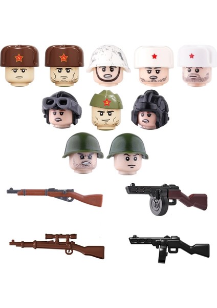 JR05 Stili Ww2 Askeri Sovyetler Birliği Askerleri Silahlar Yapı Taşları Askeri Weapoh Silahlar Kasklar Tuğla Silahlar Parça Blokları Oyuncaklar (Yurt Dışından) fiyatları