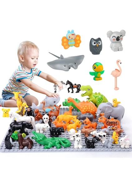Büyük Fil Tarzı Toplu Çiftlik Hayvanat Bahçesinde Büyük Yapı Taşları Hayvan Montaj Parçaları Aksesuarları Tuğla Modeli Montessori Eğitici Oyuncaklar Çocuklar Için Çocuk (Yurt Dışından) fiyatları