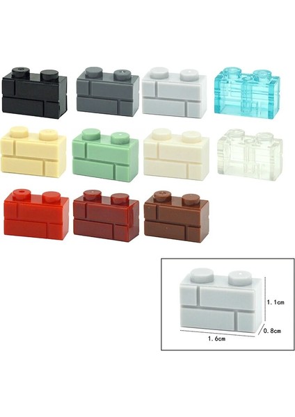 Koyu GRI-100PCS Tarzı Kalın Duvar Figürleri Tuğla Uyumlu Dıy 1x2 1x3 1x Nokta Yapı Taşları Eğitici Ev Inşaat Oyuncakları (Yurt Dışından)
