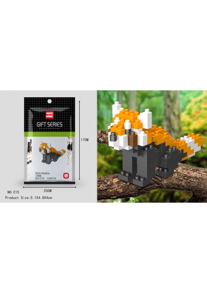 C15 Stili 1 Adet Hayvan Modeli Figürleri Mini Bloklar 3D Geyik Ayı Köpek Kedi Kartal Yapı Tuğlası Eğitici Oyuncak Çocuklar Için Doğum Günü Hediyesi Kız (Yurt Dışından)
