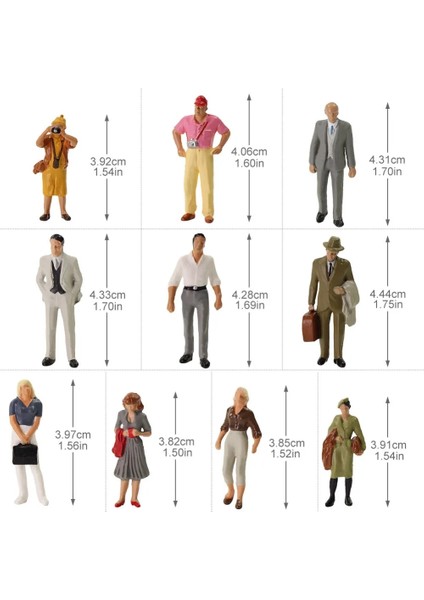 Farklı Pozlar Model Trenler 1:43 O Ölçekli Tüm Ayakta Boyalı Figürler Yolcular Insanlar Model Demiryolu (Yurt Dışından)