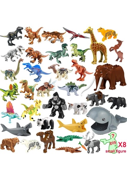 Mini 4 Tarzı 2021 Jurassic Dinozor Figürü Yapı Taşı Oyuncak Dino T-Rex Indoraptor Tyrannosaurus Rex Jiroskop Animal World Park Modeli Tuğla (Yurt Dışından)