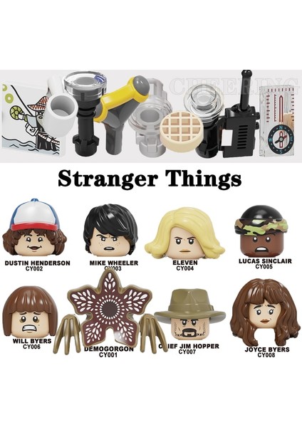 CY010 Kutu Stili Olmadan CY1001 Yapı Taşları Demogorgon Dustin Henderson Mike Wheeler Onbir Lucalair Will Byers Rakamlar Tuğla Oyuncaklar Çocuklar Için (Yurt Dışından)