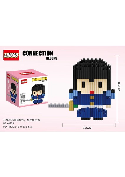 NO.68303 Stili Kutu Yok + Anime Demon Slayer Figürleri Sihirli Yapı Taşları Kamado Tanjirou Nezuko Inosuke Mini Connectini Tuğla Oyuncaklar Çocuklar Için (Yurt Dışından)