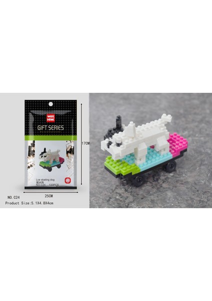 C24 Stili Wisehawk Mini Yapı Taşları Elmas Hayvan Modeli Çanta Tuğla Köpek Kedi Geyik Balık Serisi Oyuncaklar Çocuklar Için Hediyeler B24-D15 (Yurt Dışından)