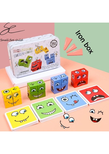 Kapı Zili Stili ile Yenı Ahşap Bulmaca Montessori Anksiyete Stres Giderici Oyuncaklar Çocuklar Çocuklar Için Yüz Değişen Yapı Taşları Karikatür Küp Tahta Oyunu (Yurt Dışından) fırsatları