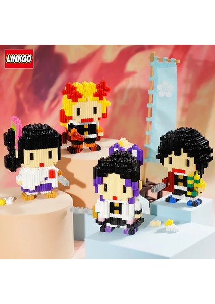 NO.68286 Stili Kutu Yok + Anime Demon Slayer Figürleri Sihirli Yapı Taşları Kamado Tanjirou Nezuko Inosuke Mini Connectini Tuğla Oyuncaklar Çocuklar Için (Yurt Dışından)