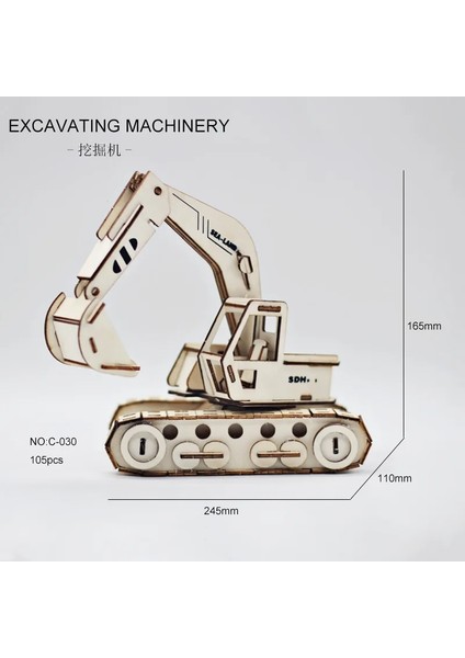 Ekskavatör Stili Feooe Mühendislik Araç Serisi 3D Yapboz El Yapımı Ahşap Montaj Kamyonu Ekskavatör Modeli Bulmaca Diy Çocuk Oyuncakları Wl (Yurt Dışından)