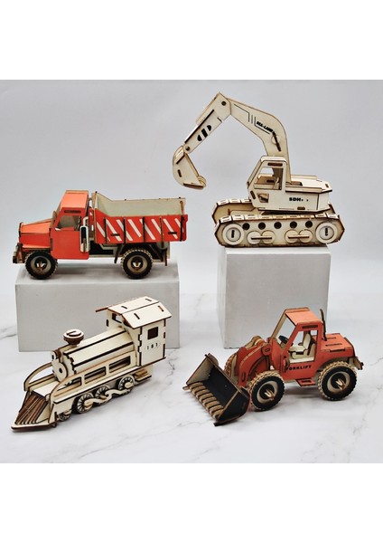 Ekskavatör Stili Feooe Mühendislik Araç Serisi 3D Yapboz El Yapımı Ahşap Montaj Kamyonu Ekskavatör Modeli Bulmaca Diy Çocuk Oyuncakları Wl (Yurt Dışından)