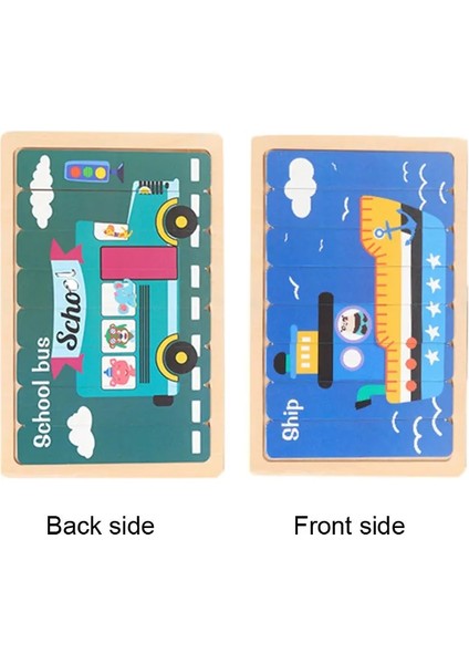 WT441 1pc Stili Hayvanlar 3D Yapboz Montessori Ahşap Yapboz Çocuklar Için Çift Taraflı Hikaye Bulmaca Eğitici Oyuncaklar Çocuklar Için Yıllar (Yurt Dışından)