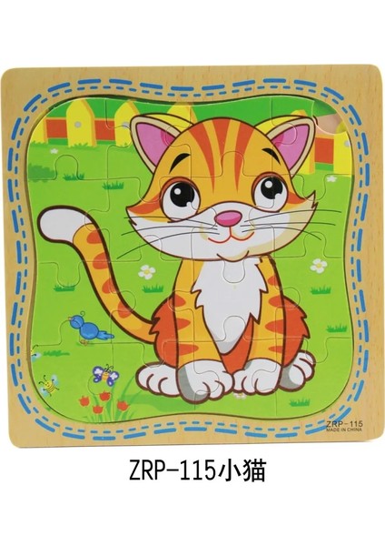 115 Yavru Kedi Stili Çocuk Oyuncak Hayvan Karikatür Yapbozlar Ahşap Yapboz (Yurt Dışından)