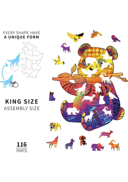 Orta Balık Stili Ahşap Yapboz 3D Panda Monte Model Seti Çocuk Oyuncakları Çocuk Kızları Doğum Günü Hediyeleri (Yurt Dışından)
