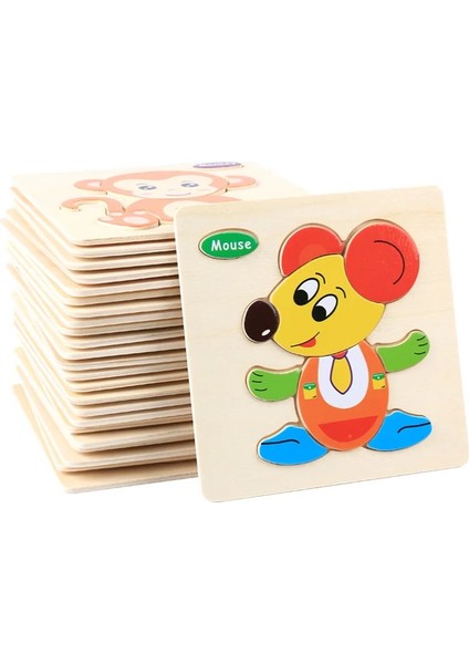 01 Helikopter Tarzı Montessori Ahşap 3D Bulmaca Yapboz Oyuncaklar Çocuklar Için Karikatür Hayvan Araç Ahşap Bulmacalar Zeka Çocuklar Bebek Eğitici Oyuncak (Yurt Dışından)