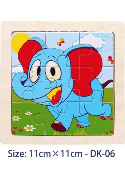 Dk-06 Stili 11CM Renkli Ahşap 3D Bulmacalar Karikatür Hayvanlar Çocuklar Bilişsel Yapboz Ahşap Oyuncaklar Çocuklar Için Bebek Eğitici Oyuncak Oyunları (Yurt Dışından)