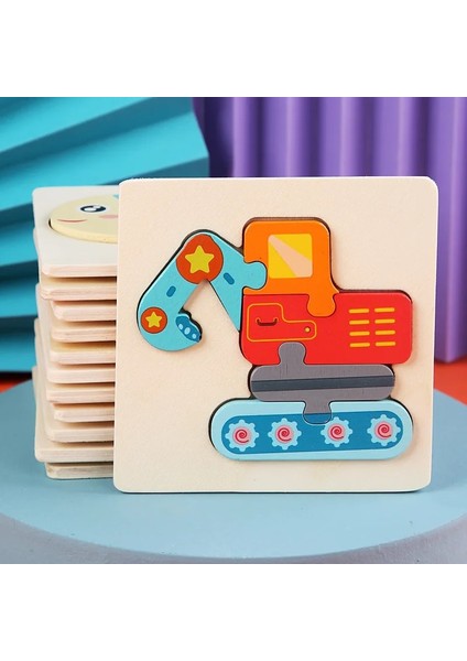 Dk-06 Stili 11CM Renkli Ahşap 3D Bulmacalar Karikatür Hayvanlar Çocuklar Bilişsel Yapboz Ahşap Oyuncaklar Çocuklar Için Bebek Eğitici Oyuncak Oyunları (Yurt Dışından)