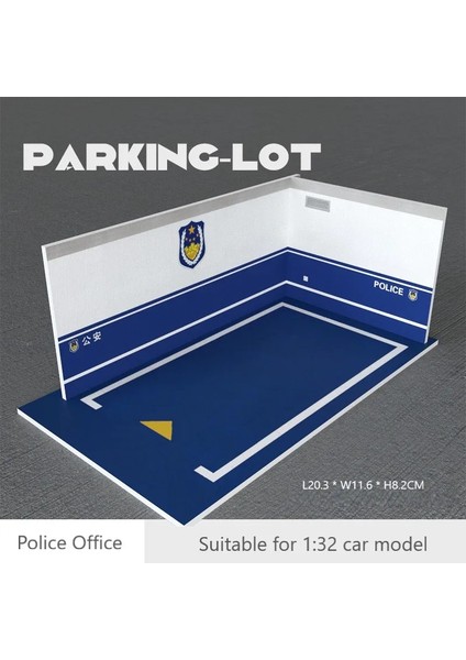 Polis Ofisi Tarzı Ölçekli Plastik Dıy Modeli Pvc Otopark Uzay Sahne Garaj Ev Koleksiyonu Dekorasyon 1:32 Simülasyon Alaşım Araba Modeli Kiti (Yurt Dışından)