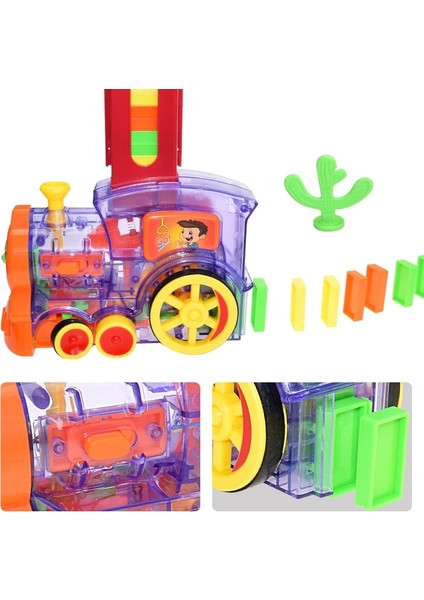 60 Adet Kırmızı Stil Çocuklar Domino Tren Araba Seti Ses Işık Otomatik Döşeme Domino Tuğla Renkli Domino Blokları Oyunu Eğitici Dıy Oyuncak Hediye (Yurt Dışından)