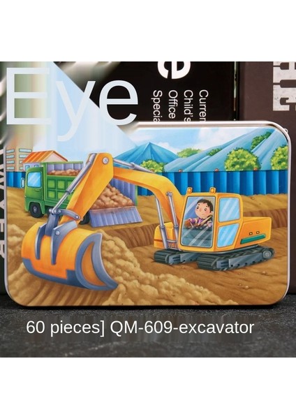 09-Ekskavatör Stili Sıcak Yeni Ece Ahşap Bulmaca Oyuncaklar Çocuklar Için Karikatür Hayvan Araç Ahşap Yapboz Bebek Eğitici Oyuncak Çocuklar Noel Hediyesi (Yurt Dışından)