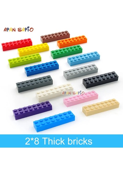 Açık Yeşil 20 Adet Stil Dıy Yapı Taşları Kalın 2x8 Nokta Eğitici Yaratıcı Oyuncaklar Çocuklar Için Figürler Plastik Tuğlalar Boyut Uyumlu Zeka (Yurt Dışından)
