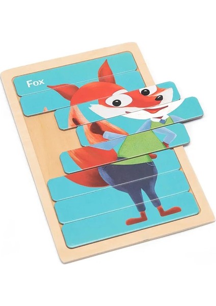WT446 1pc Tarzı Hayvanlar 3D Yapboz Montessori Ahşap Yapboz Çocuklar Için Çift Taraflı Hikaye Bulmaca Eğitici Oyuncaklar Çocuklar Için Yıllar (Yurt Dışından)