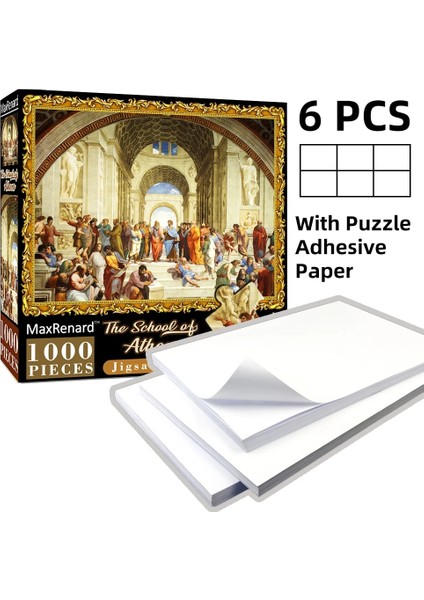 L Tarzı Maxrenard Adultece Bulmacalar 50*70 cm Kağıt Montaj Boyama Atina Okulu Zor Yapboz Sanat Bulmacalar Oyuncaklar (Yurt Dışından)