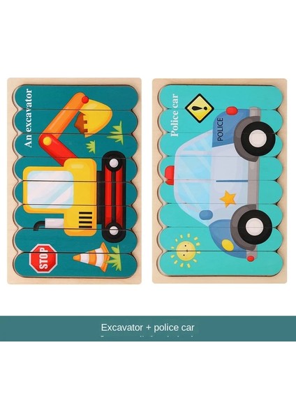 Q-01 Stili Çocuklar Ahşap Oyuncak Çift Taraflı 3D Bulmaca Yaratıcı Şerit Yapboz Istifleme Oyunu Bebek Montessori Eğitici Oyuncaklar Çocuklar Için (Yurt Dışından)